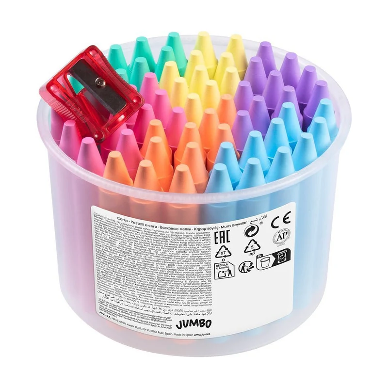 Pastelli a cera tondi JOVI Jumbo pastello - set da 60 pz con temperamatite