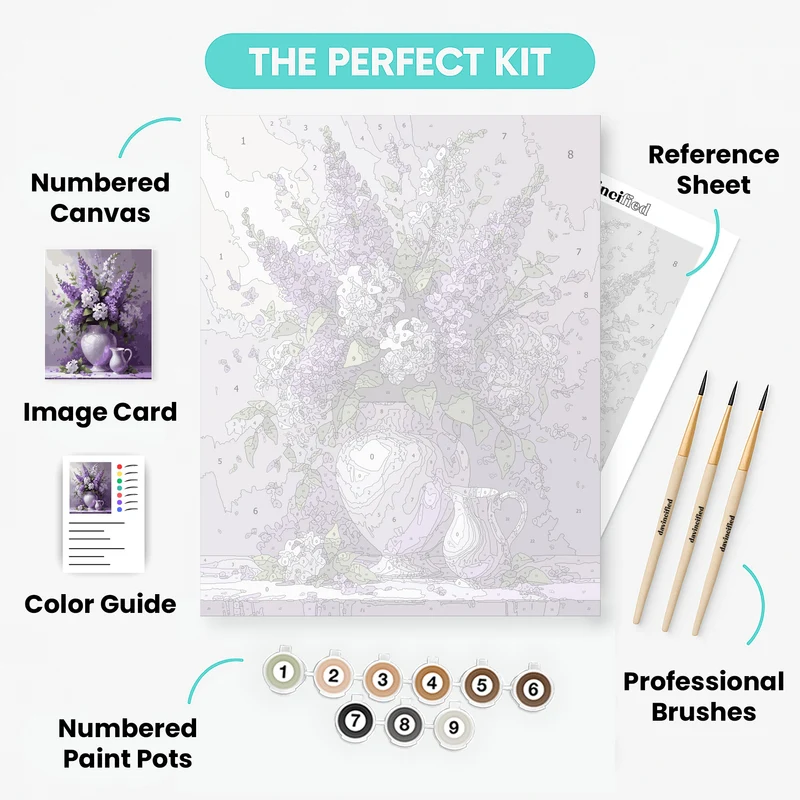 Purple Lilac Bouquet Still Life - Paint by Numbers Kit