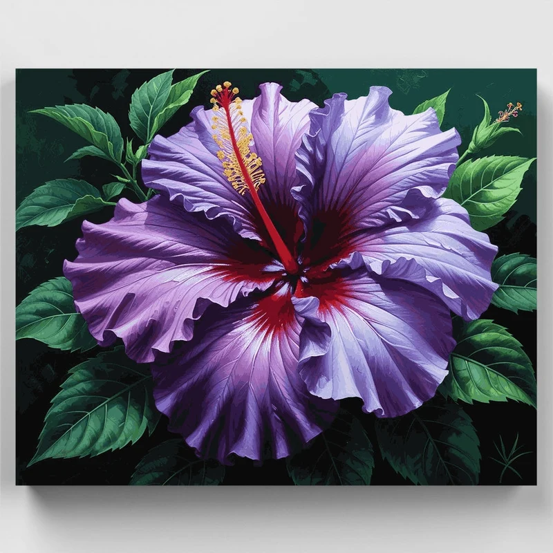 Purple Hibiscus Flower - Paint by Numbers Kit