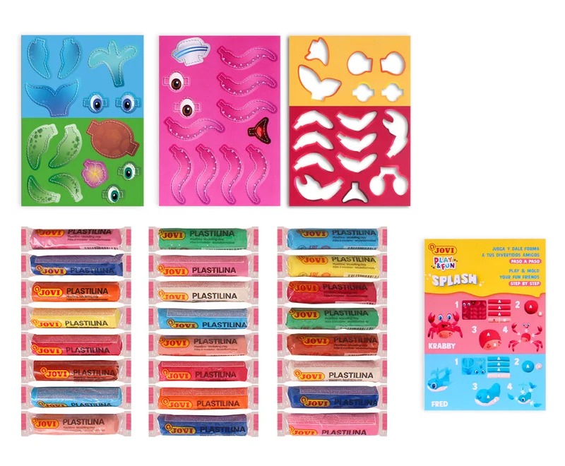 Knetmasse-Set JOVI Play&Fun Splash 360 g im Koffer