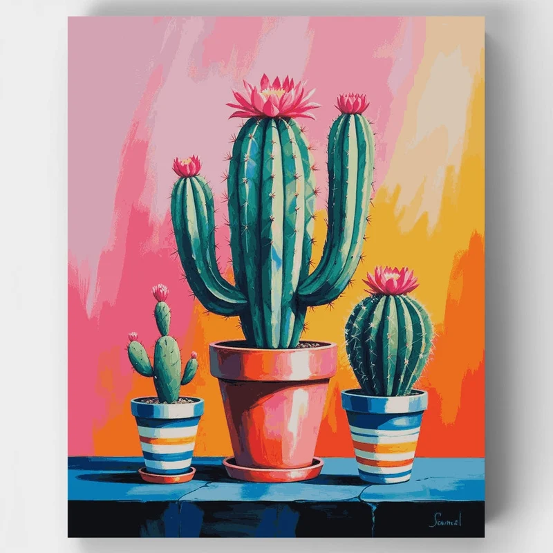 Vibrant Cactus Collection - Paint by Numbers Kit