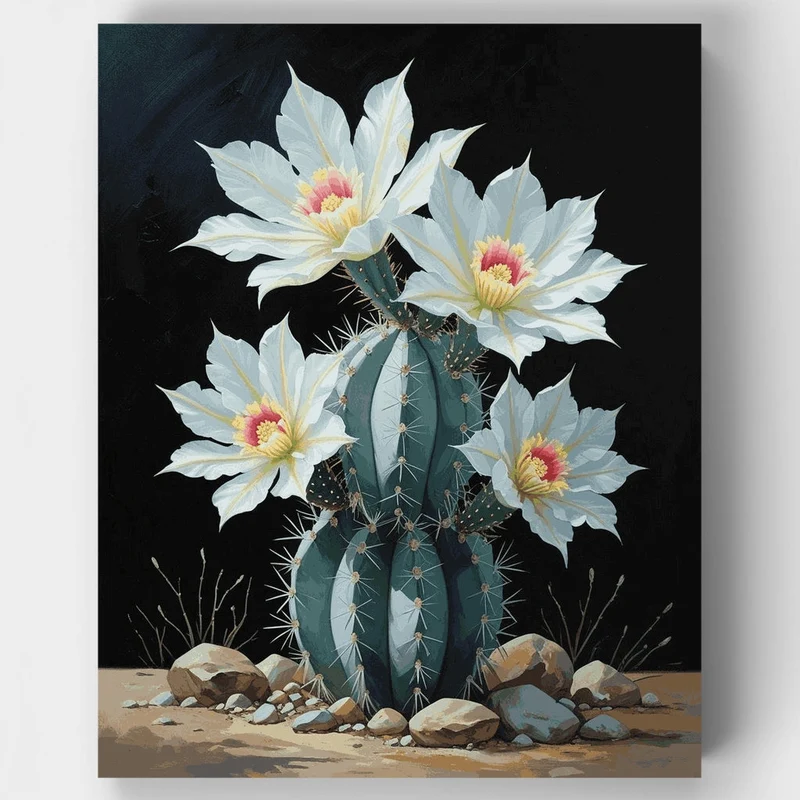 Blooming Desert Cactus - Paint by Numbers Kit