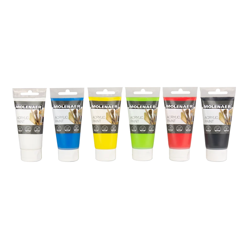 Acrylfarben-Set Molenaer 6 x 75 ml - Farbmix