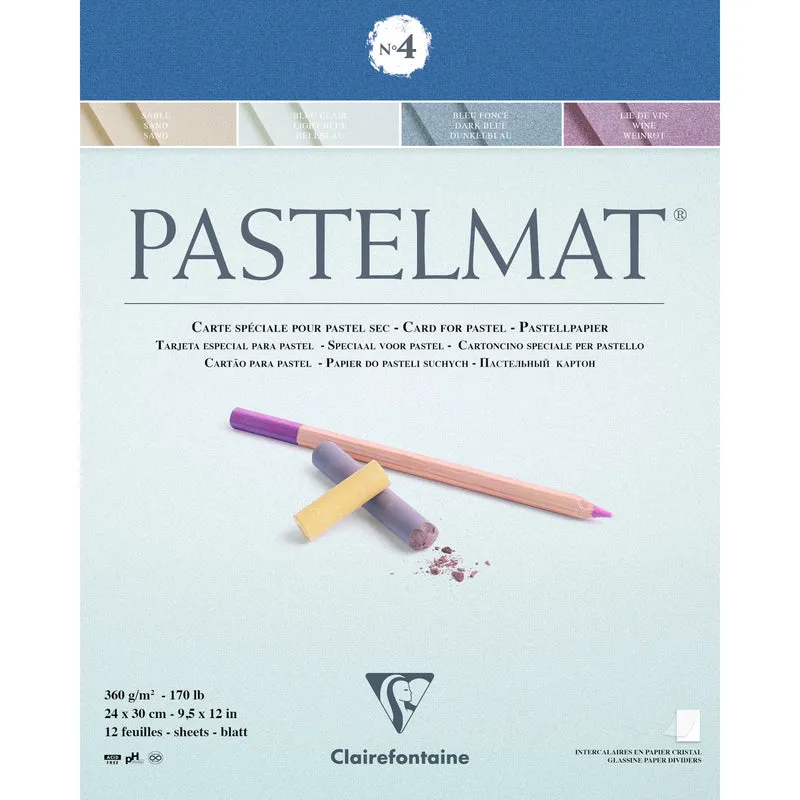 Clairefontaine Pastelmat Block Nr. 360 g 12 Blatt x 30 cm geklebt