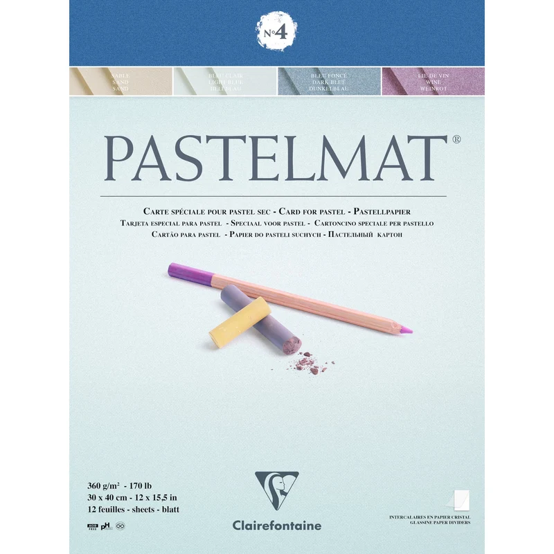 Clairefontaine Pastelmat μπλοκ 360 g 12φ x 30 cm κολλητό