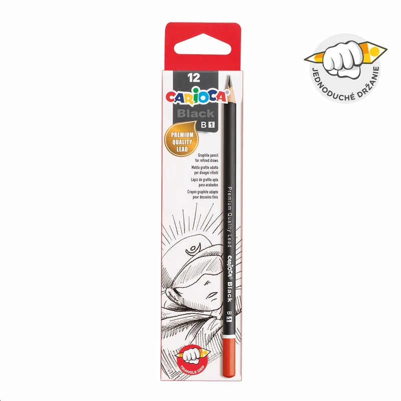 Carioca триъгълен молив Black, 12 бр.