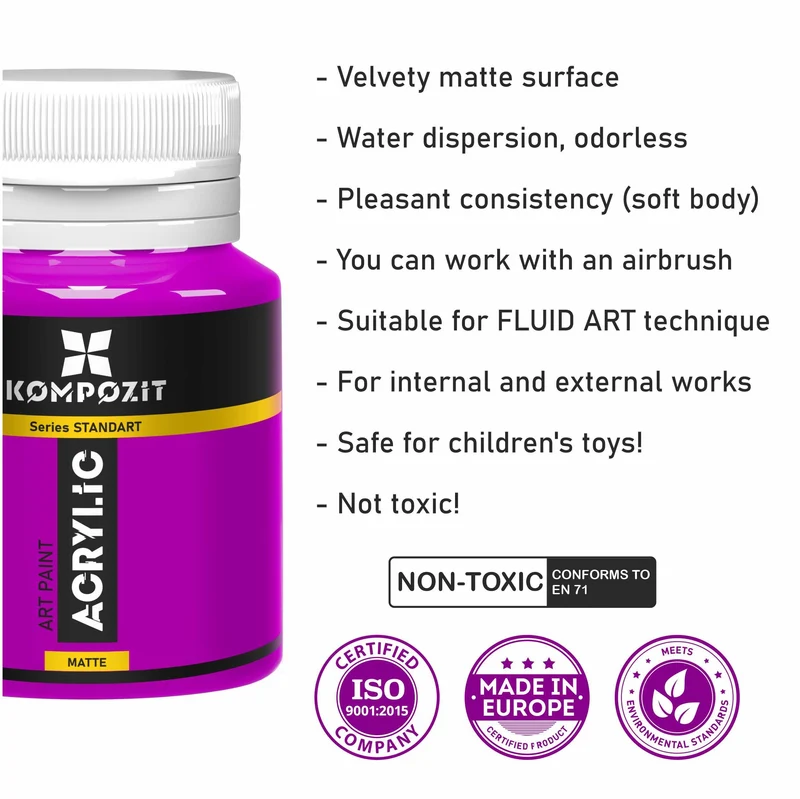 Sada 18 akrylových farieb Kompozit STANDART 18 x 20 ml