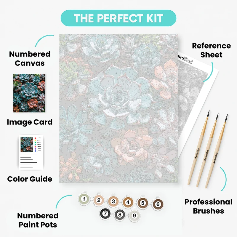 Vibrant Succulent Collection - Paint by Numbers Kit