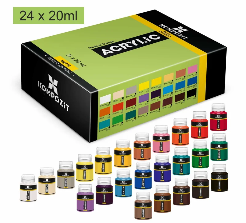Sada 24 akrylových farieb Kompozit STANDART 24 x 20 ml