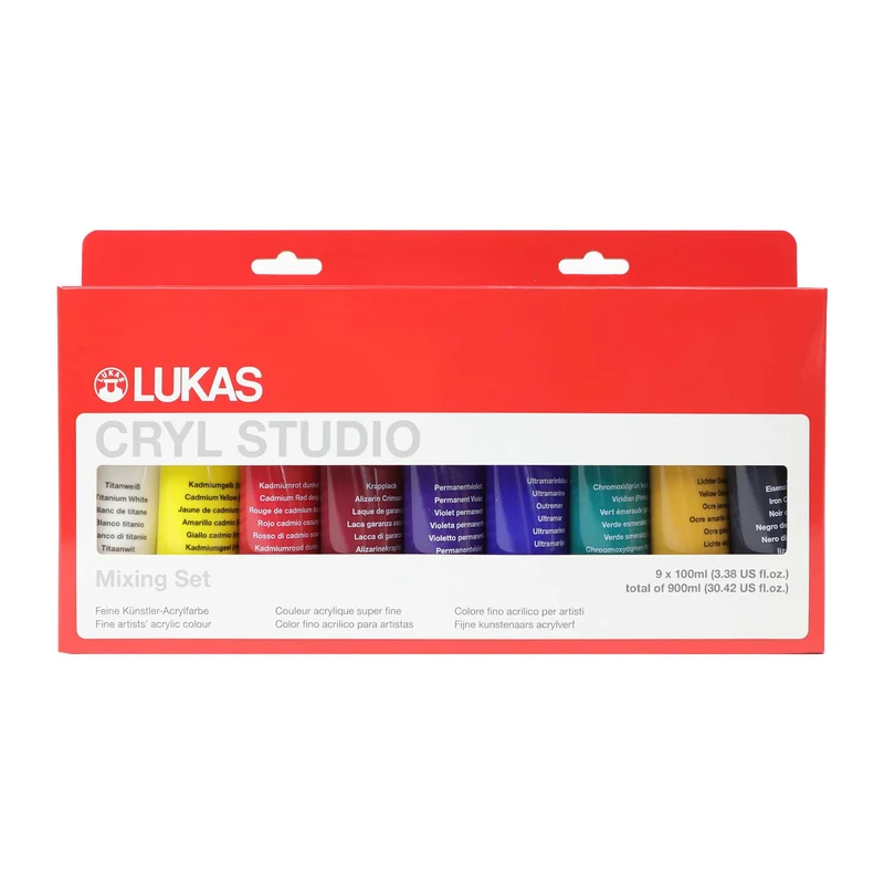 Acrylfarben-Set LUKAS Cryl Studio 9 x 100 ml