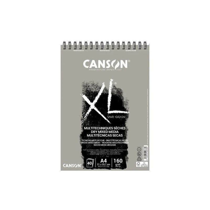 Skicovací blok CANSON XL Touch sivi 160 g/m² A4 – A3 - 40 listova