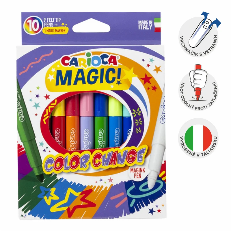 Магически флумастери, променящи цвета Carioca, 10 бр., микс от цветове