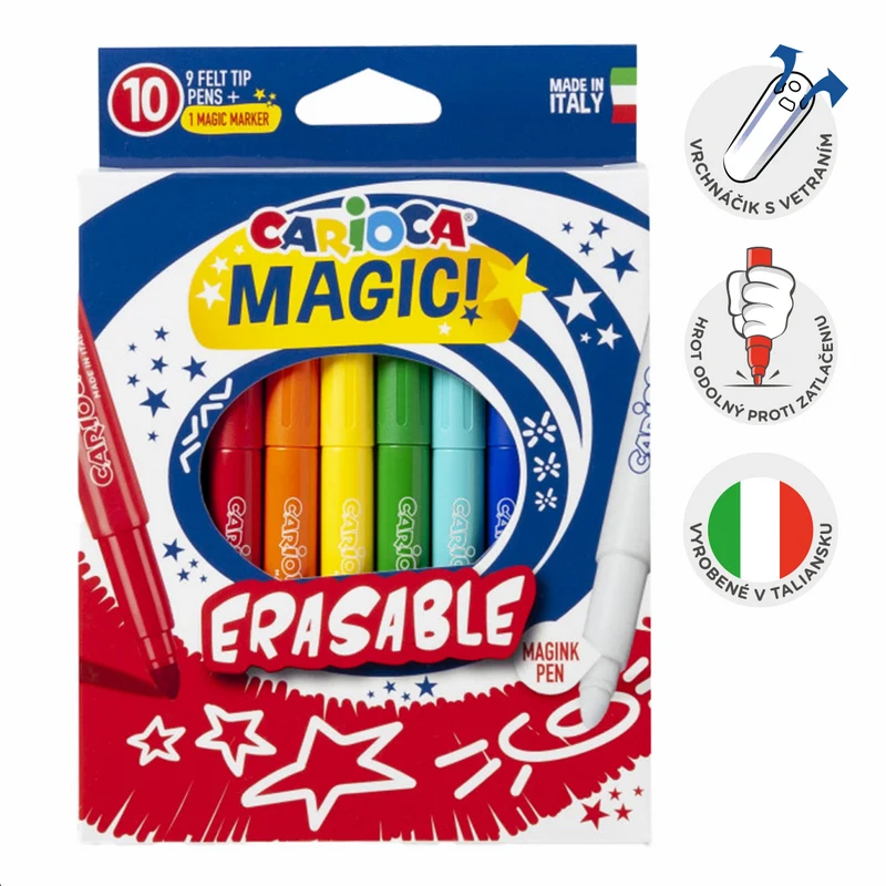 Carioca čarobni flomasteri - brisivi, 10 kom, miks boja