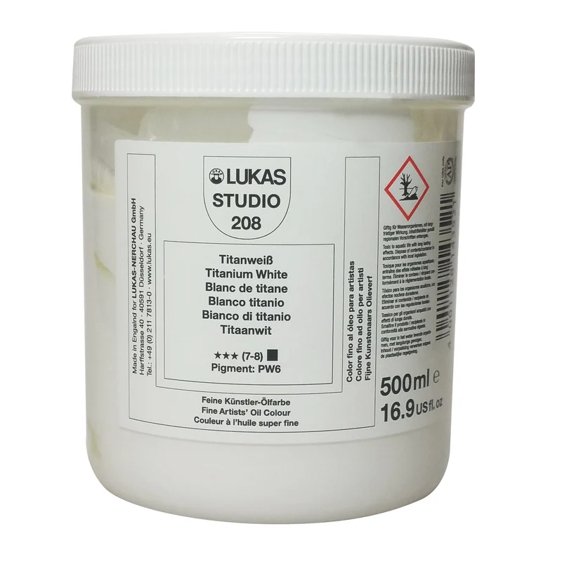 Colore ad olio LUKAS Studio - 500 ml Bianco di titanio
