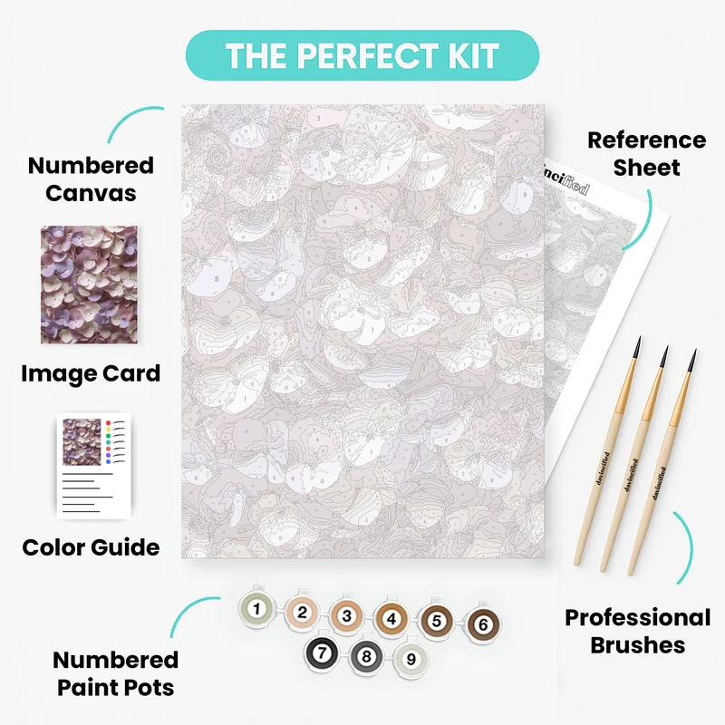 Delicate Hydrangea Petals - Paint by Numbers Kit