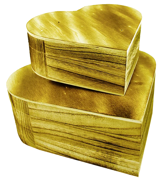 Scatole in legno a forma di cuore Pentart, set da 2 pz (22 x 19 x 8 cm)
