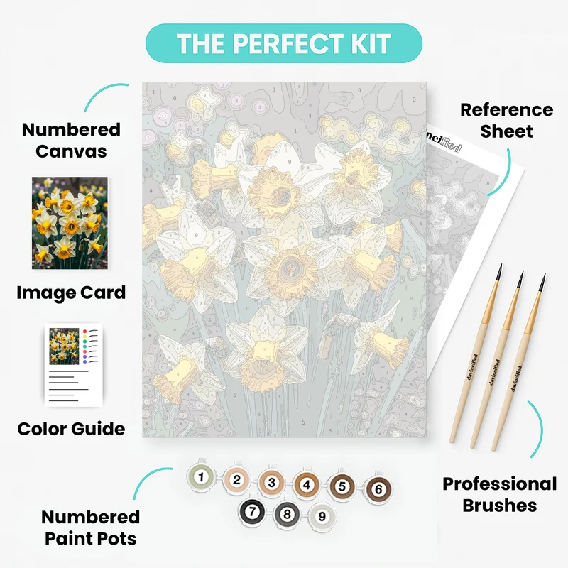 Vibrant Daffodils in Spring Garden - Paint by Numbers Kit