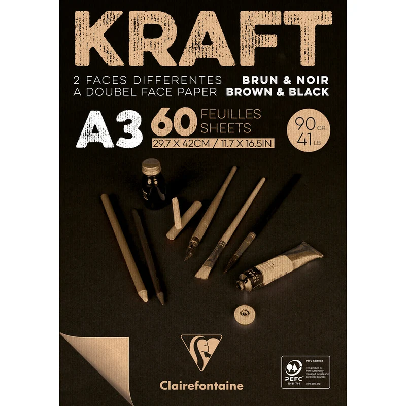 Clairefontaine blocco di carta kraft incollato