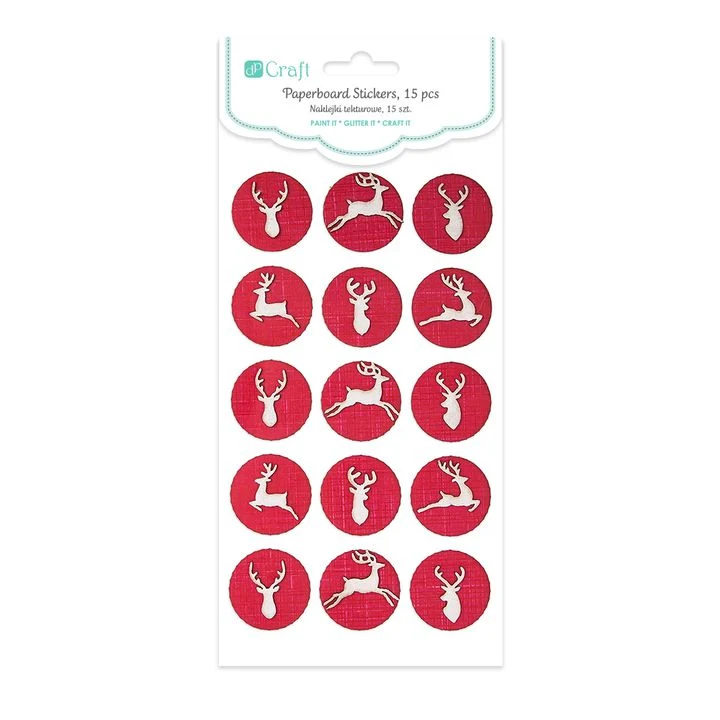 Set of 15 Cardboard Christmas Stickers