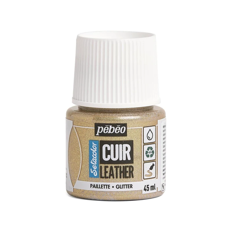 Pebeo - Setacolor Leather Paint 45ml - Glitter Gold