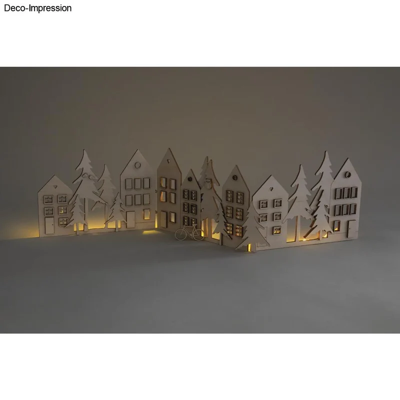 Holz Deko Aufsteller kleine Stadt