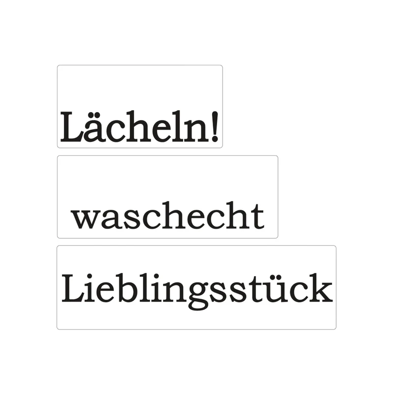 Label zum Eingießen für Seife