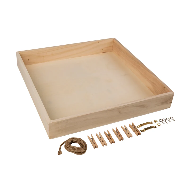 Holz-Rahmen mit Rückwand quadratisch