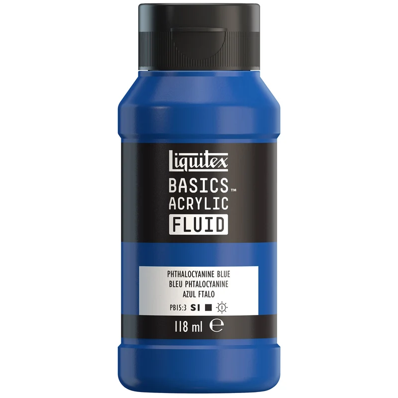 Liquitex Basics Fluid Acrylic 118ml - Phthalocyanine Blue S1
