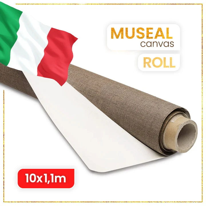 MUSEAL Linen Canvas on a 10-Meter Roll, Various Widths