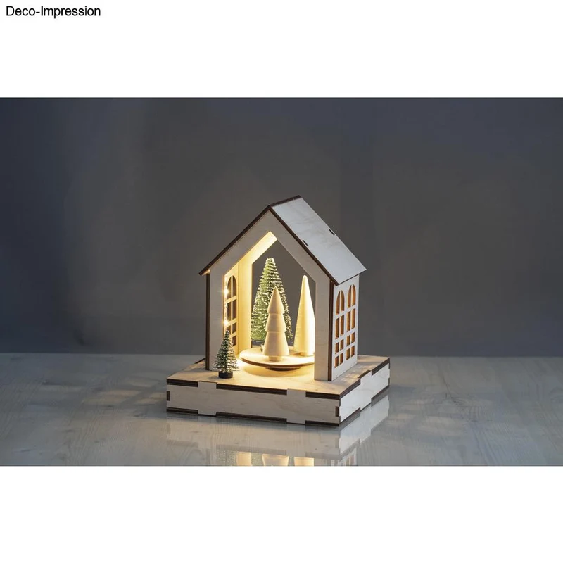 Haus mit Drehteller 3D Holz-Bausatz
