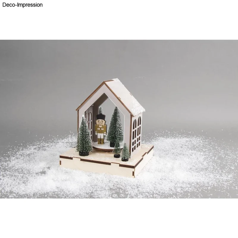 Haus mit Drehteller 3D Holz-Bausatz