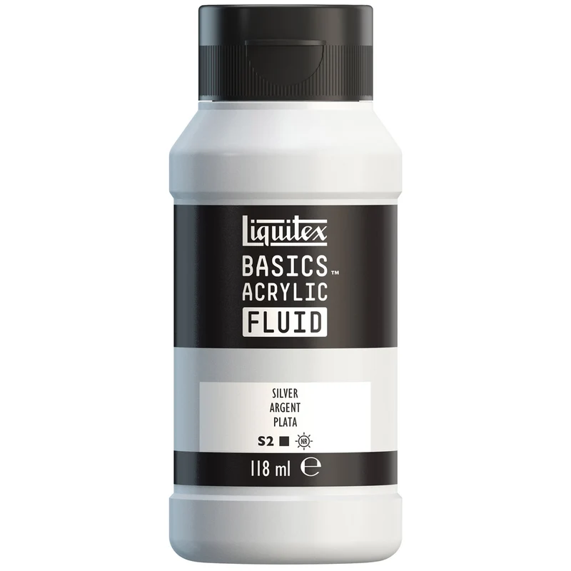Liquitex Basics Fluid Acrylic 118ml - Silver S2
