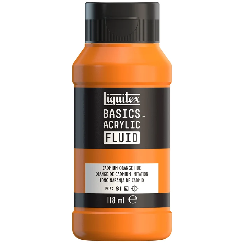 Liquitex Basics Fluid Acrylic 118ml - Cadmium Orange Hue S1