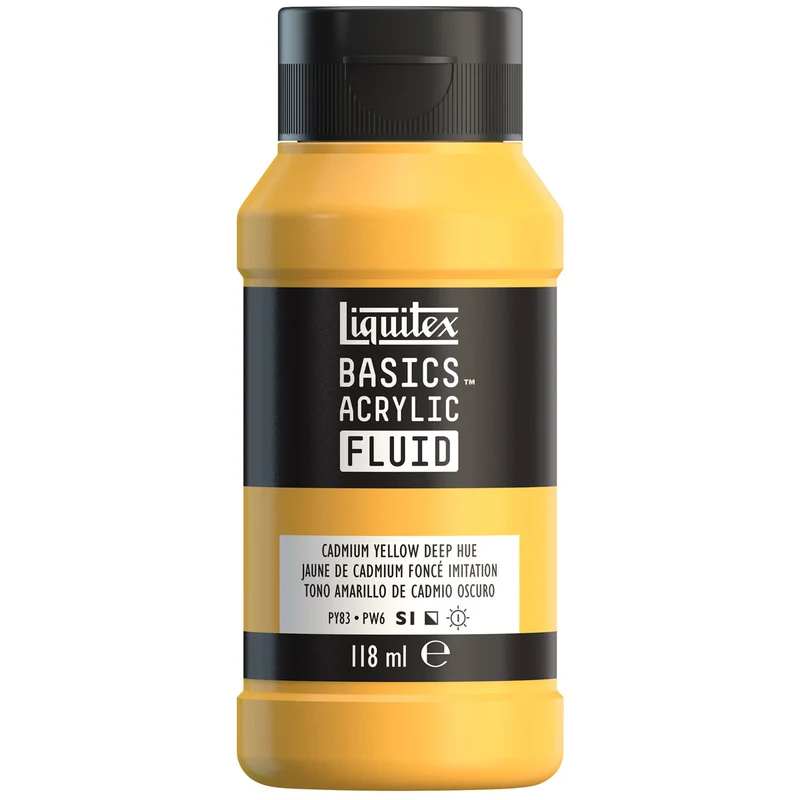 Liquitex Basics Fluid Acrylic 118ml - Cadmium Yellow Deep Hue S1