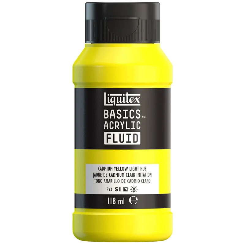 Liquitex Basics Fluid Acrylic 118ml - Cadmium Yellow Light Hue S1