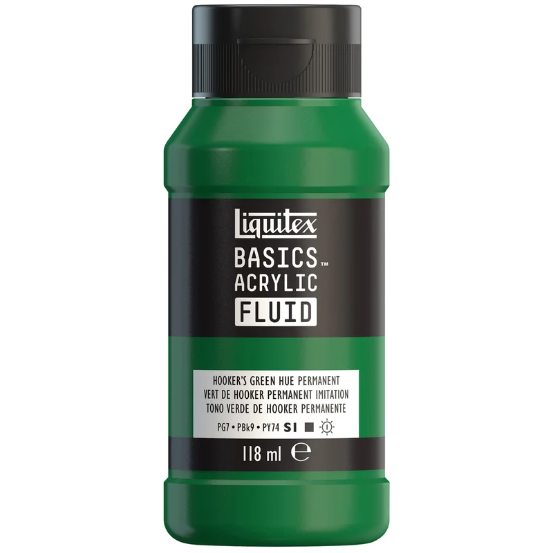 Liquitex Basics Fluid Acrylic 118ml - Hookers Green Hue Permanent S1