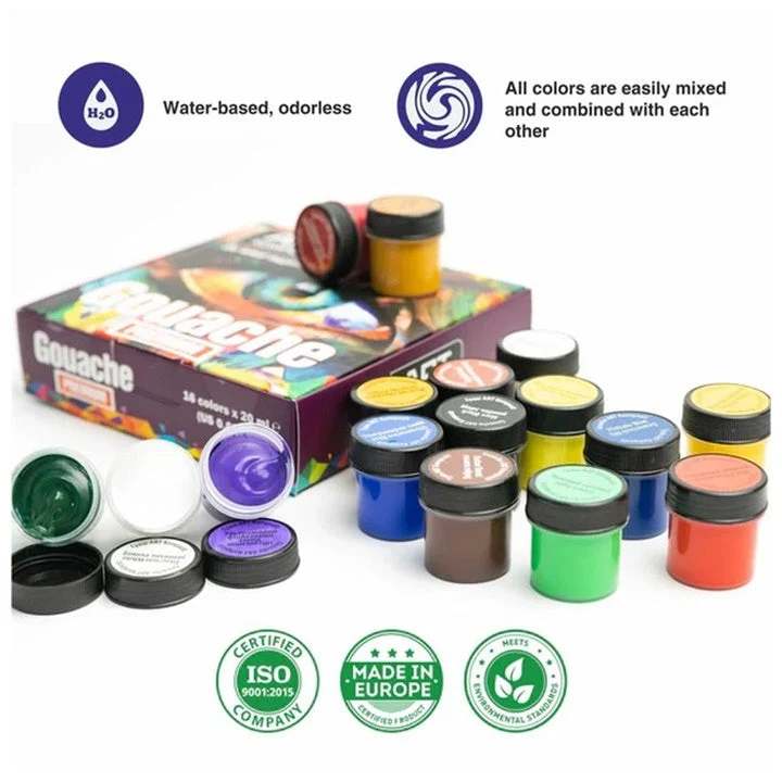 Kompozit PREMIUM ART Gouache Paint Set, 16 x 20 ml