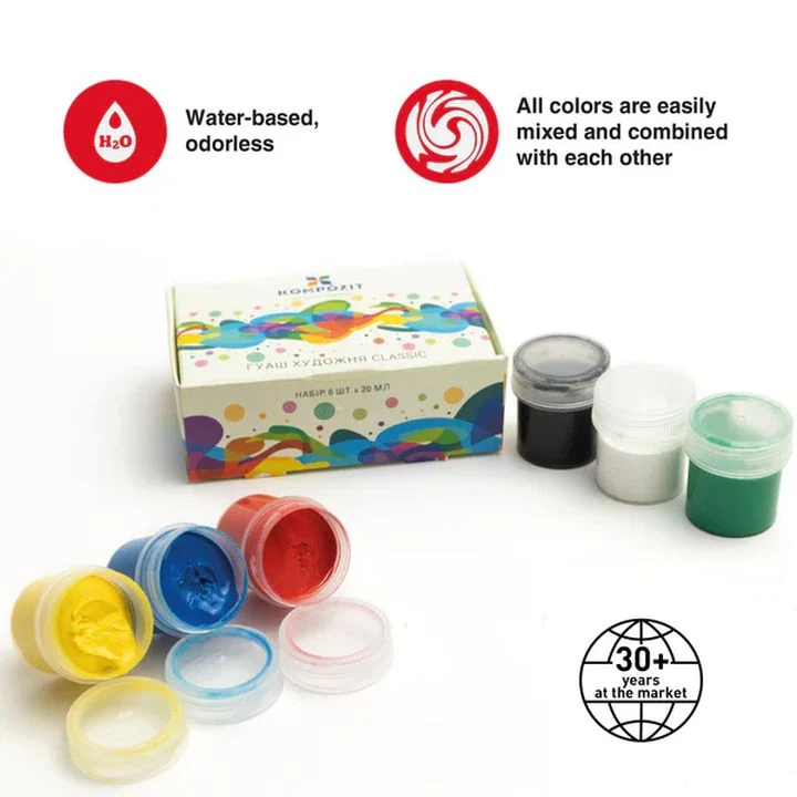 Kompozit CLASSIC Gouache Paint Set, 6 x 20 ml