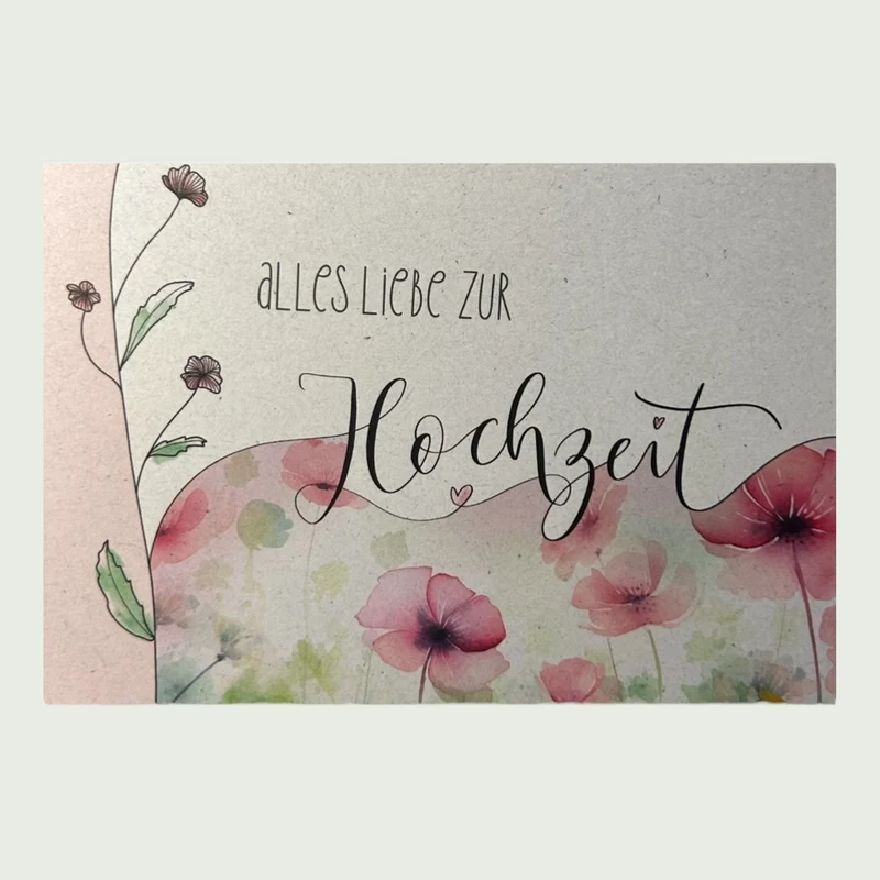 Postkarte „Alles Liebe zur Hochzeit“