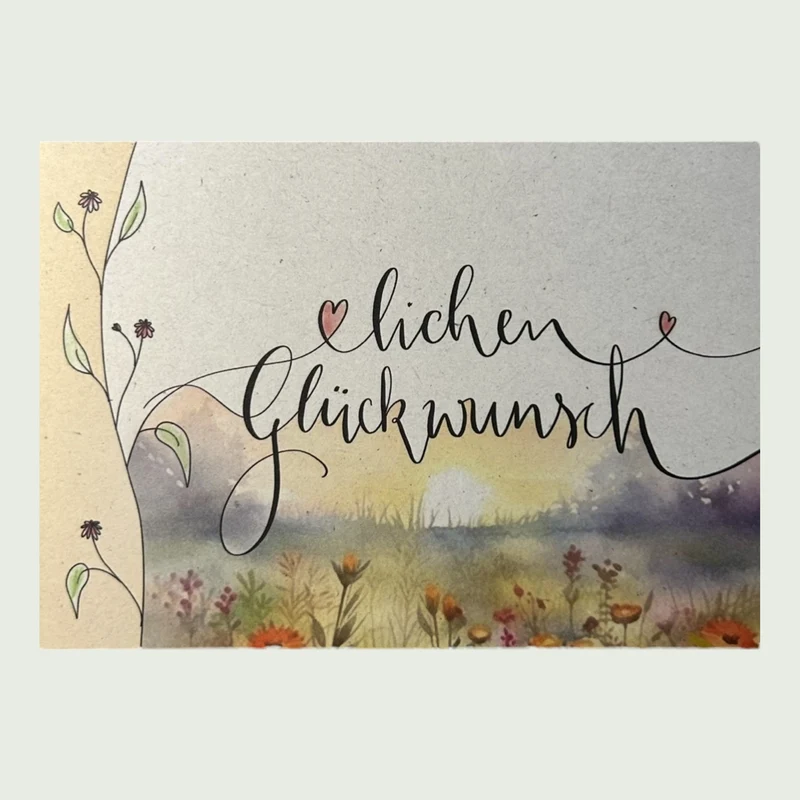 Postkarte „Herzlichen Glückwunsch“