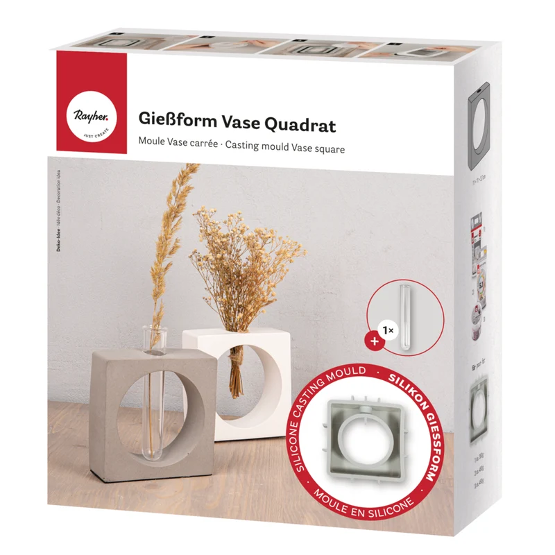 Gießform Vase Quadrat mit Kreisausschnitt