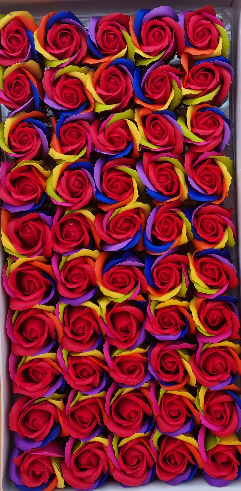 Seifenblume Multicolor "Rose 50" Regenbogen mit Rot