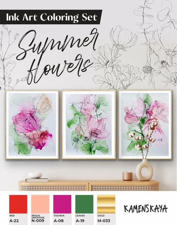 Kamenskaya 'Summer Flowers' Ink Set