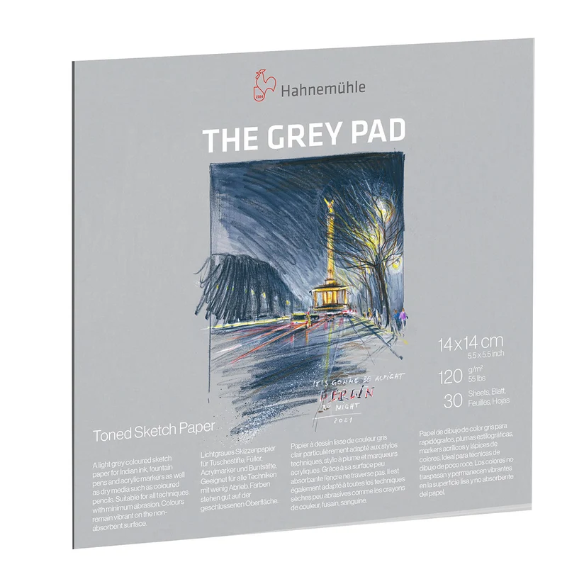 Hahnemuhle - Grey Paper Sketch Pad 14x14cm