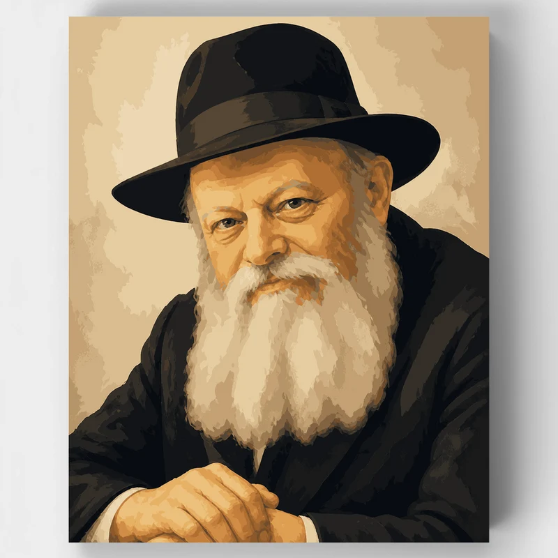 The Lubavitcher Rebbe's Quiet Gaze - Paint by Numbers Kit