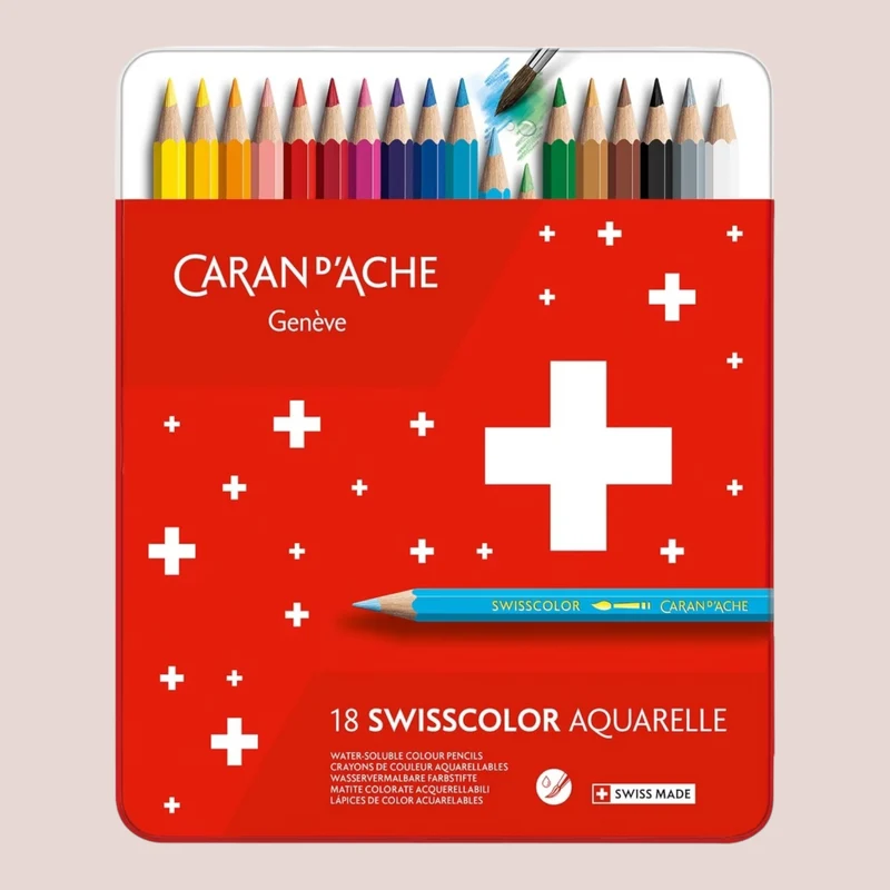 Caran d’Ache Swisscolor Aquarellstifte – 18 Stück