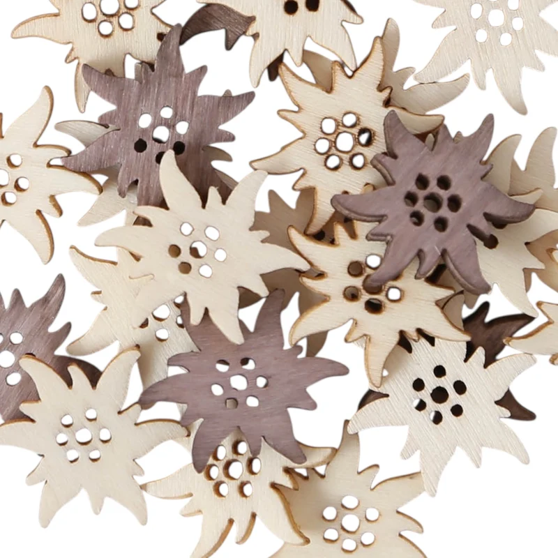 I AM Creative Streuteile Edelweiss, 24 Stück, ca. 2,1 cm, braun