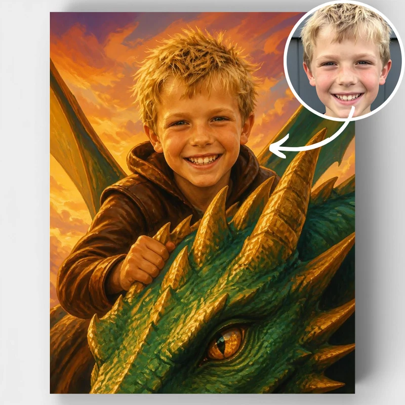 Dragon Rider Portrait - Custom Paint by Numbers Kit
