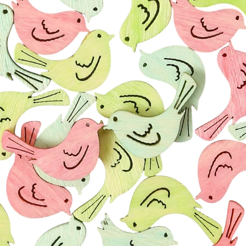 I AM Creative Streuteile Vogel pastell, 24 Stück, pastell-mix