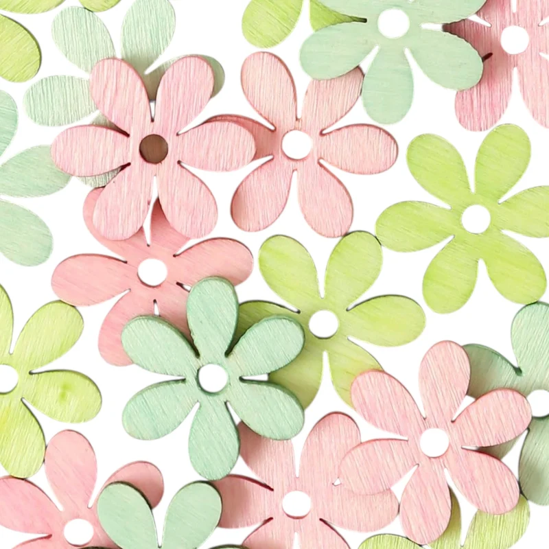 I AM Creative Streuteile Blume pastell, 24 Stück, ca. 2–3 cm, pastell-mix